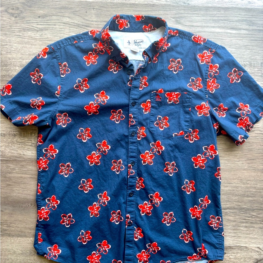 Original Penguin S/S Floral Men's Button down Shirt Sz.M